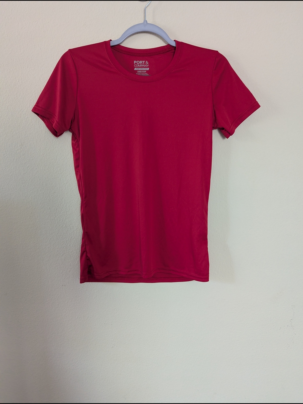 Women's Red Athletic Crew Neck Tee | Size S